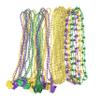 Afson 72 Pcs Mardi Gras Bead Necklaces Bulk Gold Purple Green Mardi Gras Bead Necklaces Holiday Parade Party Supplies view 3