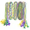 Afson 72 Pcs Mardi Gras Bead Necklaces Bulk Gold Purple Green Mardi Gras Bead Necklaces Holiday Parade Party Supplies view 4