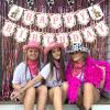 Fangleland Cowgirl Birthday Banner Party Decorations Pink, Western Cowgirl Theme Happy Birthday Banner for 1 2 3 4 Year Old Girl, Wild West Rodeo 1st 2nd 3rd Bday Party Supplies view 3