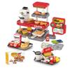 Pretend Play Fast Food Store Toy with Realistic Coffee Machine Card Reader Food Shop Playset with Simulate Hamburger Chips Sandwich etc Play Money Checkout Game for Kids view 1