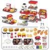 Pretend Play Fast Food Store Toy with Realistic Coffee Machine Card Reader Food Shop Playset with Simulate Hamburger Chips Sandwich etc Play Money Checkout Game for Kids view 2