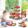 Pretend Play Fast Food Store Toy with Realistic Coffee Machine Card Reader Food Shop Playset with Simulate Hamburger Chips Sandwich etc Play Money Checkout Game for Kids view 4