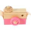 LOGOFUN Wooden Camera Model Simulation Wood Cameras Small Camera Toy Kids Cognitive Toy for Home Children Room Decorations - Pink view 1