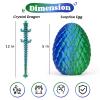YILCER 12 in 3D Printed Dragon Egg - Easter Basket Essentials Stuffers, Prefilled Easter Egg Filled with Toy for Kid Boys, Crystal Articulated Dragon Fidget Toys (Laser Green) view 3