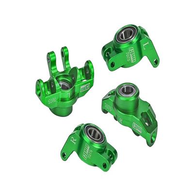 Aluminum 7075 Front Steering Block + Rear Hub (Larger Inner Bearings) for Arrma 1/18 Granite GROM MEGA 380 Brushed 4X4 Monster Truck ARA2102 Upgrade Parts - Green