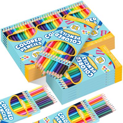 288 Count Colored Pencils Bulk, 24 Packs Colored Pencils for Kids 12 Colors, Pre-sharpened Coloring Pencil for Adults, Bulk School Supplies for Teachers, Back to School Supplies, Classroom Prizes