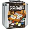 Mexican Train Dominoes Set with 4 Holders - Dominoes Double 12 with Wooden Hub and Tiles Holders - Double 12 Dominos Set for Family Game Night for Adults and Kids Ages 8 and up (D12 + 4 Holders) view 1