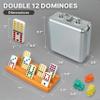 Mexican Train Dominoes Set with 4 Holders - Dominoes Double 12 with Wooden Hub and Tiles Holders - Double 12 Dominos Set for Family Game Night for Adults and Kids Ages 8 and up (D12 + 4 Holders) view 3