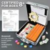 Mexican Train Dominoes Set with 4 Holders - Dominoes Double 12 with Wooden Hub and Tiles Holders - Double 12 Dominos Set for Family Game Night for Adults and Kids Ages 8 and up (D12 + 4 Holders) view 4