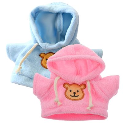 Bear Clothes, Tee Bear Hoodie Fit for 6-8inch Bears,2Pcs Stuffed Animal Outfit Girl Boy Plush Doll Hooded Sweater Clothes Cartoon DIY Decorative Clothes for Stuffed Animals