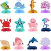 12 Pcs Ocean Sea Animal Honeycomb Centerpiece Party Decorations Ocean Themed Under The Sea Table Topper Party Supplies Fish Sea Creature Mermaid Beach Bday for Baby Shower view 1