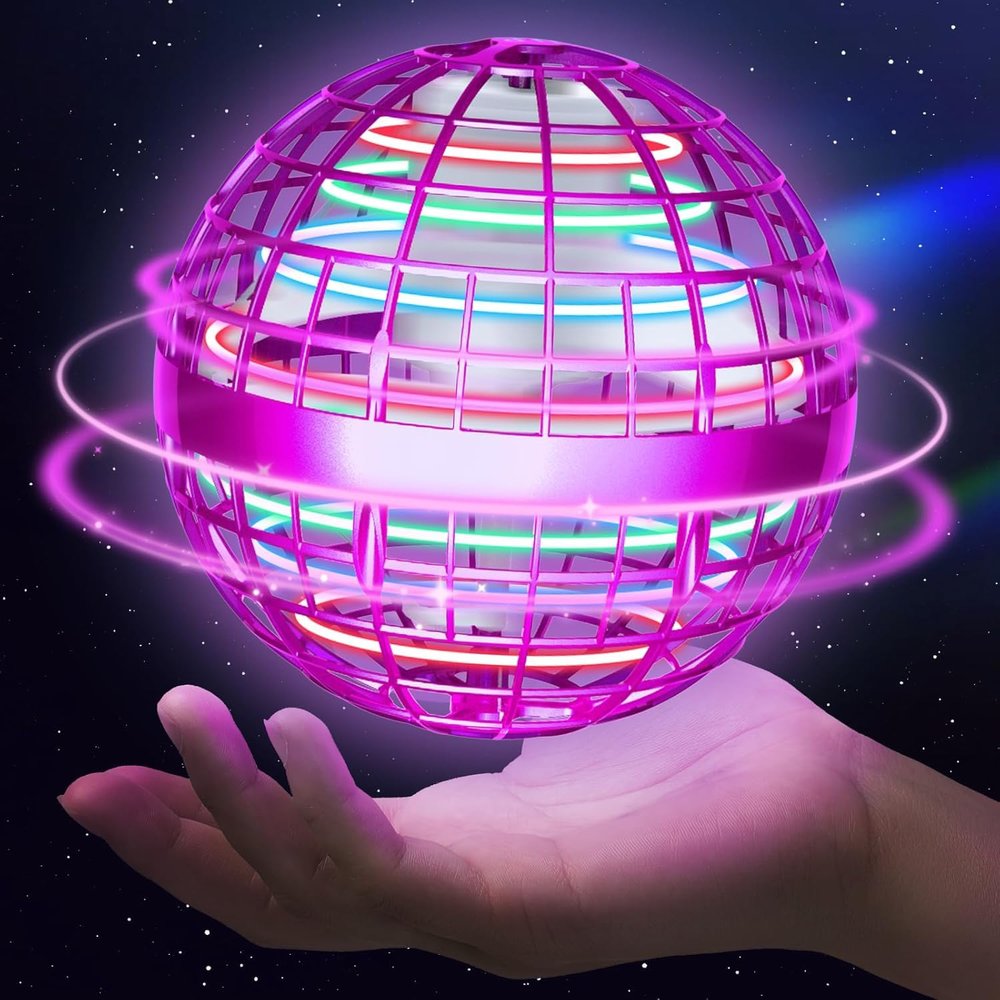 Sosuy 2026 Flying Orb Ball for Kids, Magical Hover Galaxy Cosmic Boomerang Space Floating Mini Hand Rotating Drone Stocking Stuffer Xmas Toys for Boys Girls Teen Age 6 7 8 9 10+ Pink