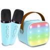 Kids Karaoke Machine, Portable Bluetooth Speaker with 2 Wireless Mics, Microphone Speaker Set with LED Lights for Home Party, Birthday Gifts for Girls Boys Kids view 1