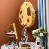 Lenwen Dinosaur Easter Egg Piata 16 x 12 x 3 in Pull String Easter Eggs Piata Bundle with Stick Blindfold Confetti for Dinosaur Theme Birthday Party Game Favor(Brown) view 4