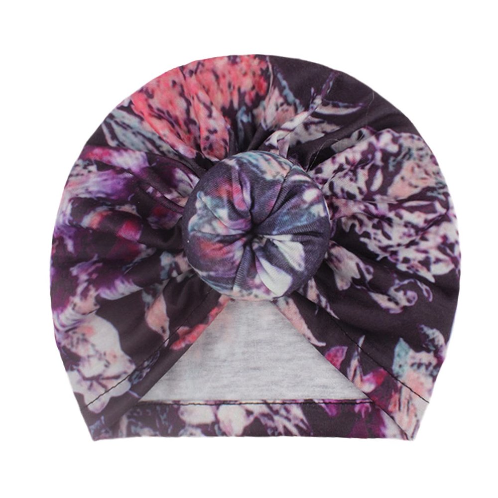 KAGAYD Newborn Baby Turban Hats Winter Hood Tire Print Baby Hat Fashion Flowers Cap 1PC Warm Hat Baby Care (H, One Size)