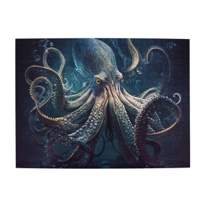 HERRECX 500 Piece Wooden Puzzle Kraken Monster Octopus Underwater Vintage Wood Puzzle for Adults Teens Family Game Educational Toys Gifts