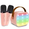 Darkant Mini Karaoke Machine for Kids Age 4-12, Bluetooth Speaker with 2 Wireless Microphone & LED Lights, Christmas Birthday Gifts for Girls Boys Kids Adults view 1