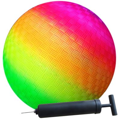 AppleRound 8.5 Inch Playground Ball with Air Pump, Pack of 1 Ball with 1 Pump, Official Size for Dodge Ball, Handball, Camps and Schools