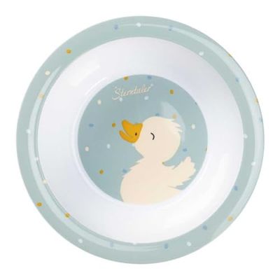 Duck Edda Lou Children's Bowl with Non-Slip Bottom for Boys and Girls, Ideal for Porridge, Fruit and Snack in Between Meals
