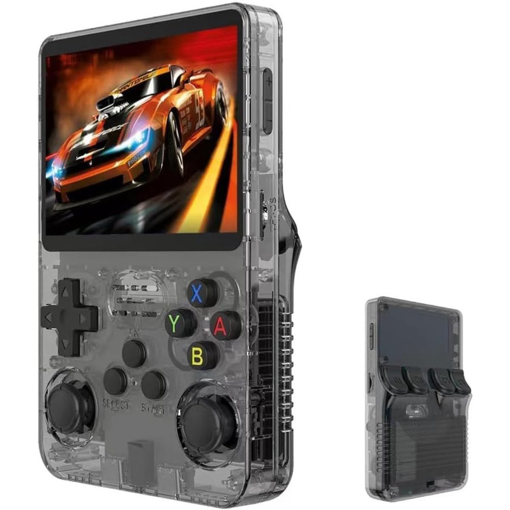 beezo Portable Mini Game Video Game Pocket Game Console RG36S, Built-in 64GB TF Card, 3.5 inch IPS Screen, Retro Linux System, Support 5400+ Classic Games, 2.4G Wireless Gamepad - Purple.
