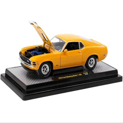 M2 1970 Mach 1 428 Grabber Orange with Black Stripes Limited Edition to 5250 Pieces Worldwide 1/24 Diecast Model Car 40300-109A