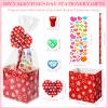 Pasimy 240 Pcs Valentine's Day Stationery Gifts for Kids, Valentines Popcorn Boxes Valentines Gift Tag Heart Shape Pencil Sharpener Eraser Pencil Sticker Stamp for Classroom Exchange Gift Prize Supply view 2