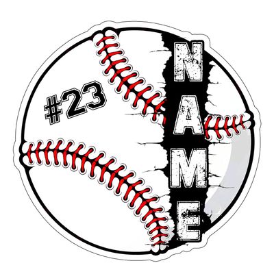 Custom Baseball Logo Sticker Personalized Name Baseball Softball Family Sticker Decal for Team Die-Cut Waterproof Vinyl Sticker for Laptop Water Bottle Phone Case Cars