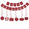 21Pcs Happy Retirement Party Decorations for Men Women,Red Funny Retirement Banner Hanging Swirls Paper Kit Outdoor Indoor Bunting Garland Sign Teacher Retired Banners Office Farewell Decor Supplies view 1