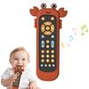 TuiVeSafu Baby TV Remote Control Toy with Cute Crab Soft Silicone Cover Teething Toy, Realistic Baby Musical Remote Control Toy with Light  Sound, Educational Toys with 3 Language for 6m+Toddlers view 1