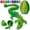 TBOLINE 12" 3D Printed Dragon Egg, Cool 3D Printer Articulated Crystal Dragon Toy for Boys Kid Teen, Animals Fidget Toy Dinosaur Eggs for 5-7 4-6 8-12 Year Old Boys Kid Girls view 1