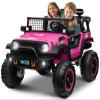OTTARO 24V 4WD/2WD Switchable Ride on Cars, 2 Seater Kids Electric Vehicle Truck with 20 Inch Seater, 4x100W Motors, 4 Shock Absorbers, Music Play,Bright Light, Remote Control (Pink) view 1
