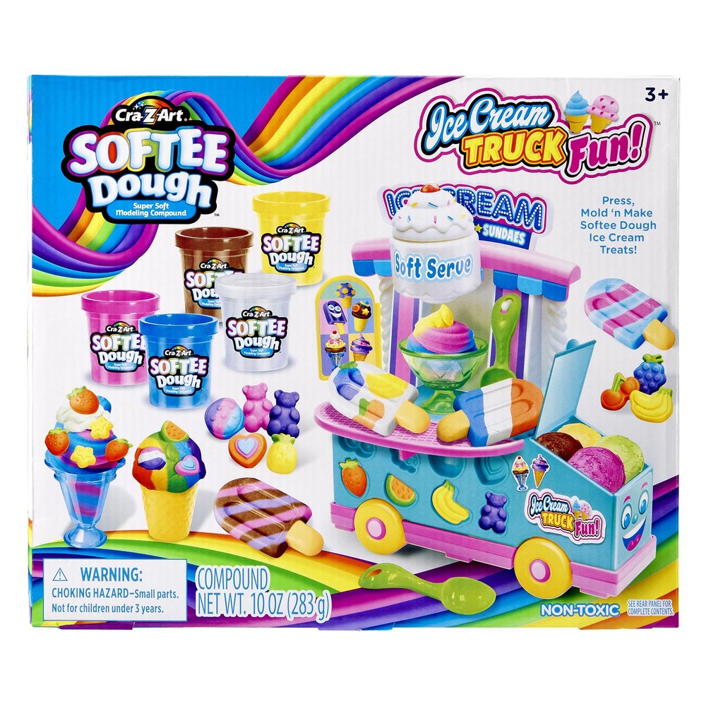 CRA-Z-Art Softee Dough Ice Cream Truck Playset, Modeling Compound with Molds, Ages 3+, 10 oz