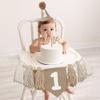 1st Birthday Decorations Boys High Chair Banner With One Cake Topper Brown Conical Hat For First Party view 3
