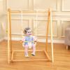 FUNLIO Montessori Wooden Swing Set for Toddlers 6-36 Months, Foldable Indoor Baby Swing Set of Durable Pine, Portable with 4 Sandbags &Extension Straps, Toddler Swing for Indoor/Outdoor view 1