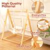 FUNLIO Montessori Wooden Swing Set for Toddlers 6-36 Months, Foldable Indoor Baby Swing Set of Durable Pine, Portable with 4 Sandbags &Extension Straps, Toddler Swing for Indoor/Outdoor view 3