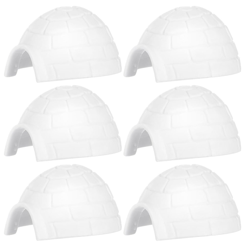 Amosfun 6pcs Igloo Model Decorative Figurines for Boy Girl Creative Polar Animal Ornaments Indoor and Outdoor Decoration for Educational Toys and Miniature Scenes