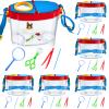 PullCrease 36 Pcs Bug Catcher Kit Insect Catching Outdoor Explorer Kit with Insect Transfer, Tweezers, Magnifying Glasses, Sticks, Observation Cages, Shoulder Straps for Kids Gift(Blue) view 1