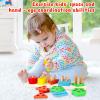 LovesTown Stacking and Sorting Learning Puzzles, Montessori Wooden Sensory Toys for Toddlers, 20 PCS view 3
