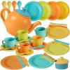 Buyger Kids Kitchen Accessories and Tea Set for Toddlers 3-5, Play Kitchen Toy Dish Plates Utensils Dinnerware Set Pretend Role Play Gifts for Ages 3 4 5 Years Olds Children Boys Girls view 1