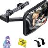 Baby Car Mirror Rear Facing, Safety Adjustable Car Seat Mirror for Baby Extendable Camera Monitor with Hook Clip Design Clear View ShatterProof + 2 Baby on Board Stickers,2 Seat Headrest Hook view 1