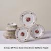 Karaca Forever Bone China Antique 24-Piece Dinner Set for 6 People, Multicolor Floral Dinnerware Set, Lightweight Fine China Plates and Bowls, Microwave and Dishwasher Safe Tableware view 3