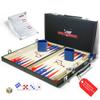 Backgammon Acey Deucey Sets for Adults -15 Inch Medium, Faux Leather Travel Backgammon Board with Special Multi Colored Acey Deucey Dice, This 2 in 1 Game is an Ideal Gift for Family Fun! view 1