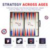 Backgammon Acey Deucey Sets for Adults -15 Inch Medium, Faux Leather Travel Backgammon Board with Special Multi Colored Acey Deucey Dice, This 2 in 1 Game is an Ideal Gift for Family Fun! view 4