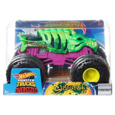 Hot Wheels Monster Trucks Skelesaurus 2024 Toy, 1:24 Scale Die-Cast