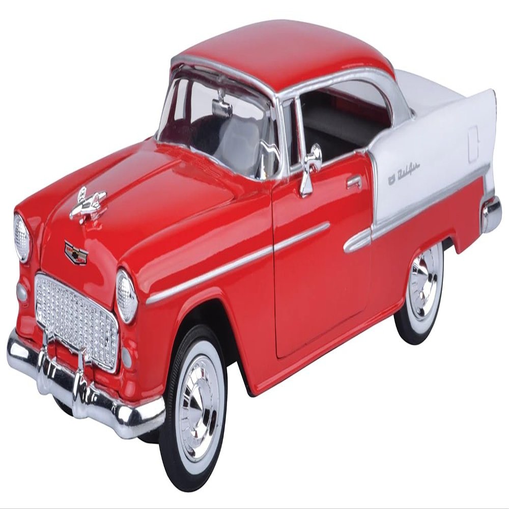 1955 Chevy Bel Air Red 1/24 Diecast Model Car by Motormax 73229