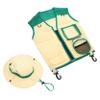 HOOTNEE 1Set Boy Girl Outdoor Exploration Hat and Vest Lightweight Explorer Gear for Camping Fishing Boating for Boy Outdoor Adventures Comfortable and Breathable Design Green view 1