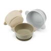 PandaEar 3 Pack Baby Bowls with Suction| Stay Put Silicone Food Bowl for Babies Kids Toddlers Infants| Food Grade Soft Safe BPA-Free Silicone (Brown Grey Tan) view 1