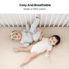 Konssy Muslin Crib Sheets for Girl Boy, 2 PCS Soft and Breathable Cotton Baby Sheets for Standard Crib Mattress, 52"x 28" (Brown, Cream) view 2