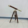 25" Brass Telescope with Wooden Tripod Stand  Handmade Decorative Spyglass for Navigation, Camping, Hiking & Travel  Adjustable Vintage-Style Telescope for Home or Office Dcor view 1