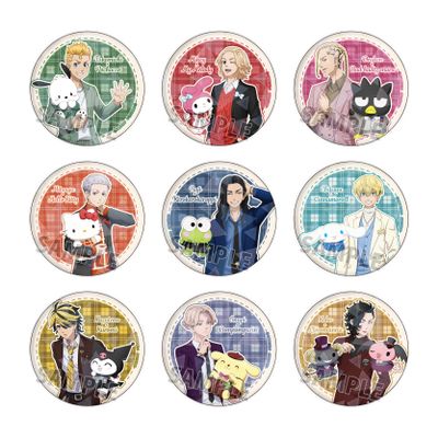 TV Anime Tokyo Revengers x Sanrio Characters 02 Illustration Hologram Can Badge [2.6 inches (65 mm)] Box of 9